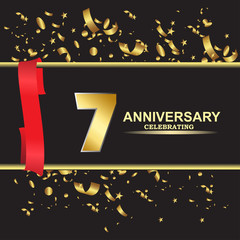 7 year anniversary logo template vector