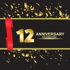 12 year anniversary logo template vector