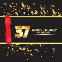 37 year anniversary logo template vector