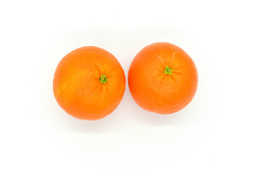 Top View of Mandarin Oranges on White Background