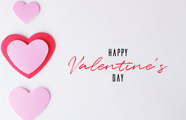 Valentine day background with heart isolated on white background for holiday.