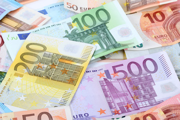 Euro banknotes - background, texture
