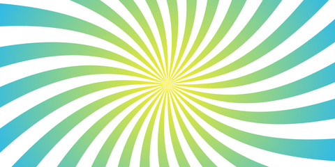 Sun ray summer time retro vector illustration; Blue / yellow background. Abstract radiate texture.