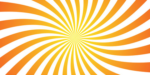 Sun ray summer time retro vector illustration; Orange / yellow background. Abstract radiate texture.