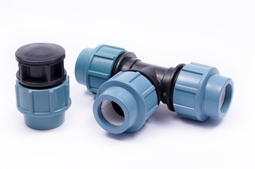 Irrigation system. cap and tee for drop watering