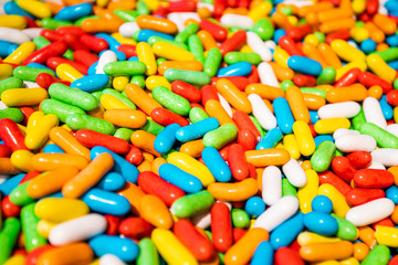 close up a background from colorful sweets of sugar candies