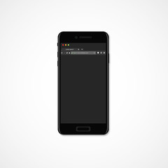 Icon of realistic looking smartphone with a mobile web browser view form for web application. Mobile internet browser in your smartphone. Flat design vector illustration.