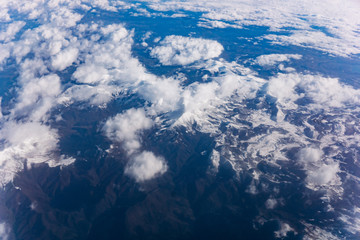 Clouds, a view from airplane window