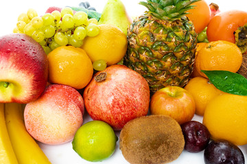 Fresh fruits background.Healthy eating