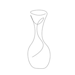 Vase decoration element line drawing vector illustration