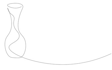 Vase line drawing on white background vector illustration