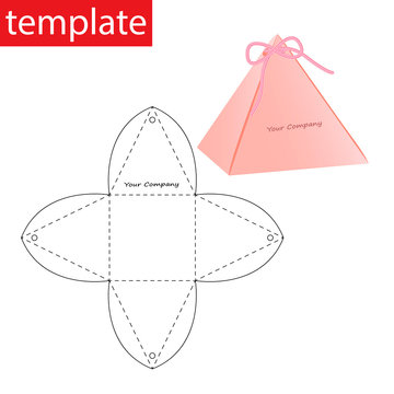 Retail paper box with die cut template