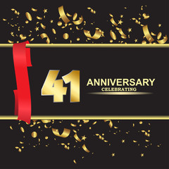 41 year anniversary logo template vector