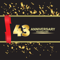 43 year anniversary logo template vector