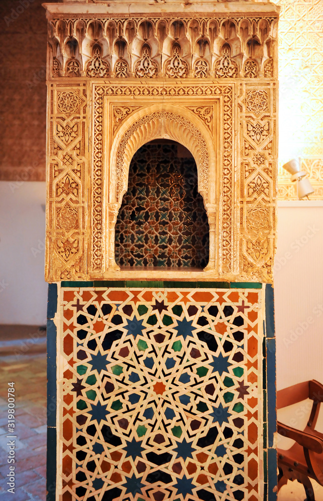 Canvas Prints al andalus arab tiles mosaic. palace of alhambra in granada, andalusia, spain