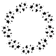black and white vector frame in rustic style with curves, curls. Hand drawn elements. minimalism, simplicity.