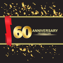 60 year anniversary logo template vector