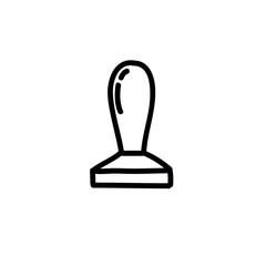 coffee tamper doodle icon, vector illustration