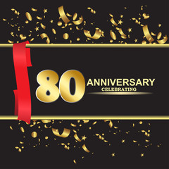 80 year anniversary logo template vector