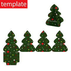 Retail paper box with die cut template