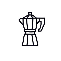 moka pot doodle icon, vector illustration