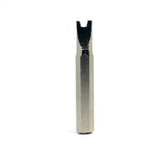 Iron nozzle for screwdriver or drill .Isolated on a white background. Construction equipment.