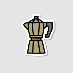 moka pot doodle icon, vector illustration