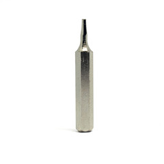 Iron nozzle for screwdriver or drill .Isolated on a white background. Construction equipment.