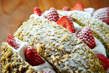 Strawberry and whipped cream bread 