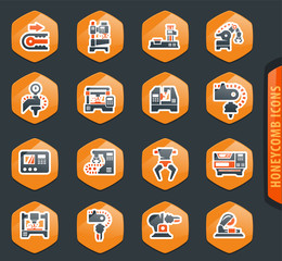 Machine tool icons set
