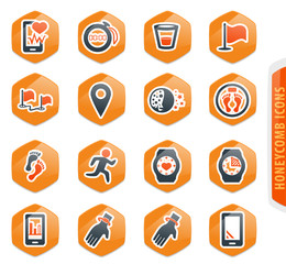 Joggin and workout modern monitoring apps icons