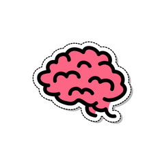 brain doodle icon, vector illustration