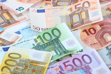 Euro banknotes - background, texture