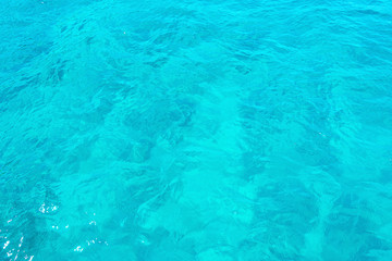 Tropical sea, blue water in daylight. Greece holiday.