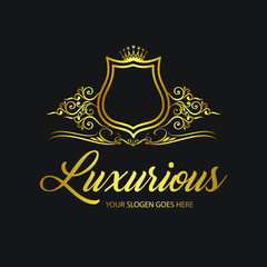 royal luxury logo for wedding-hair salon- hotel