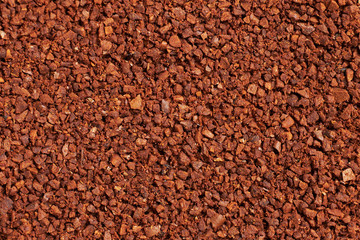 Texture and background of ground coffee.