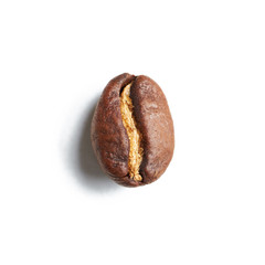 Roasted coffee bean on a white background. Isolated