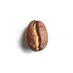 Roasted coffee bean on a white background. Isolated