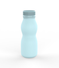 Realistic plastic bottle for yogurt or milk and other liquids. Mock Up Template. 3d illustration