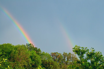 after rain double rainbow
