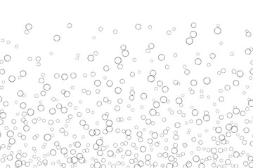 Air bubbles, oxygen, champagne crystal clear, isolated on white background modern design. Vector illustration EPS 10.