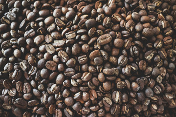 Roasted coffee beans background