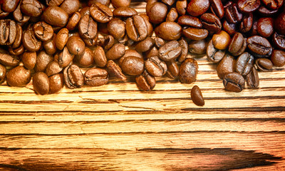 Coffee on the wooden table