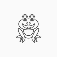 frog icon, animal vector