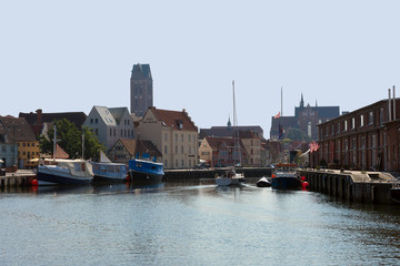 Obraz premium Cityscape of Wismar, Mecklenburg Western Pomerania, Germany, Europe