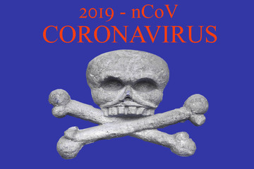 New Coronavirus-2019-nCoV, Wuhan virus concept. Coronavirus-2019-nCoV banner and image of skull and crossbones.