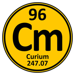 Periodic table element curium icon.