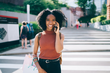 African American female talking on cellphone