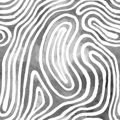 Foto op Plexiglas Schilder en tekenlijnen Zwart-wit abstract gestreepte aquarel naadloze patroon. Raster handgeschilderde achtergrond.