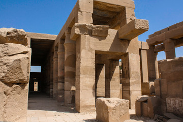 Karnak temple complex in Luxor, Egypt. Ruins of ancient temple.